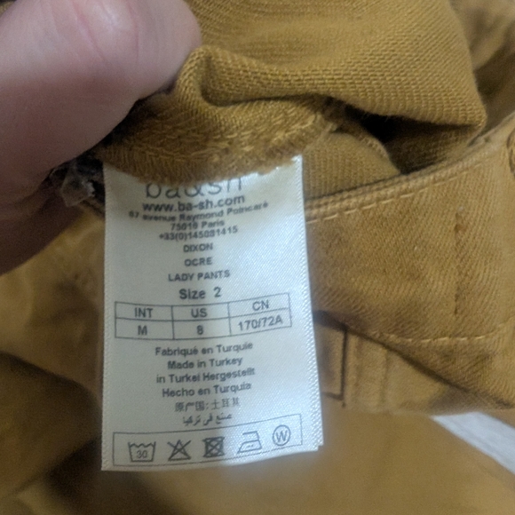 Ba&sh Dixon Cotton Twill Wide Leg Pants in Ocre - Picture 14 of 16